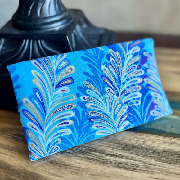 Turquoise purple oil slick letters Print Cash Envelope/Receipt holder Wallet - Picture 2 of 4